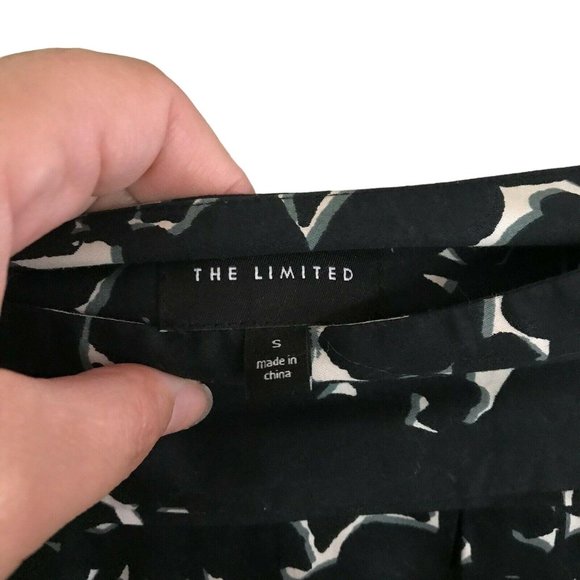 The Limited A-Line floral pleated skirt Size S Small Cocktail Flair Black White - Picture 11 of 12